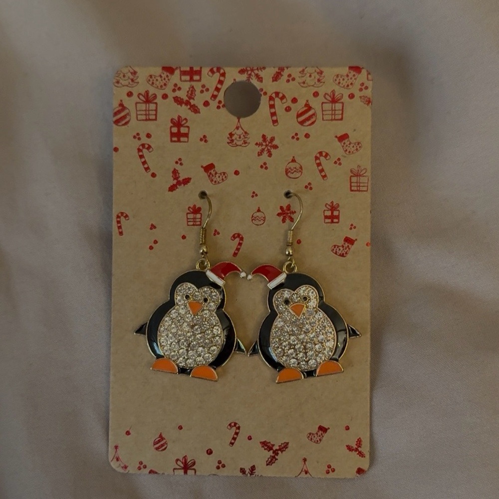 Lovisa Holiday Santa Hat Penguin Earrings